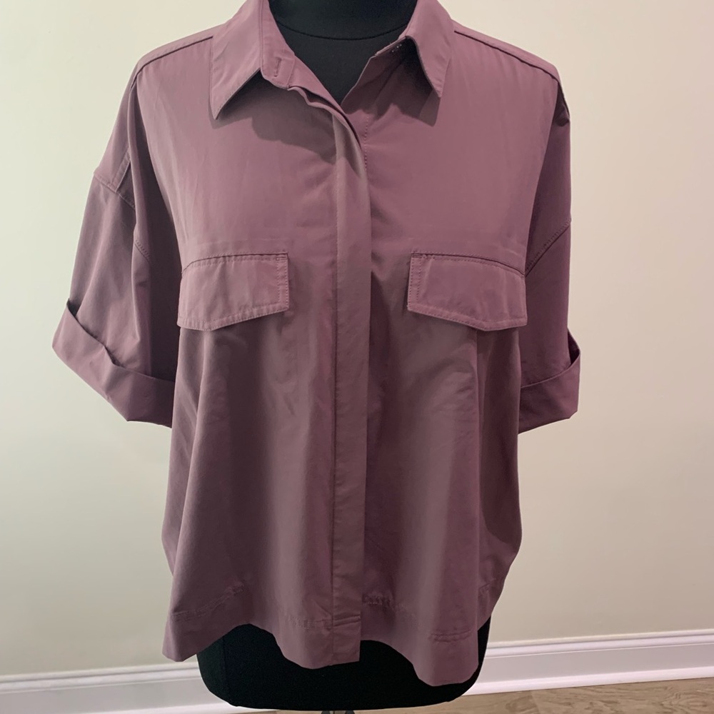 Athleta Hike Packable Top – Mauve, XL | Lightweight & Travel-Friendly